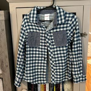 Cat and Jack Gauze snap shirt